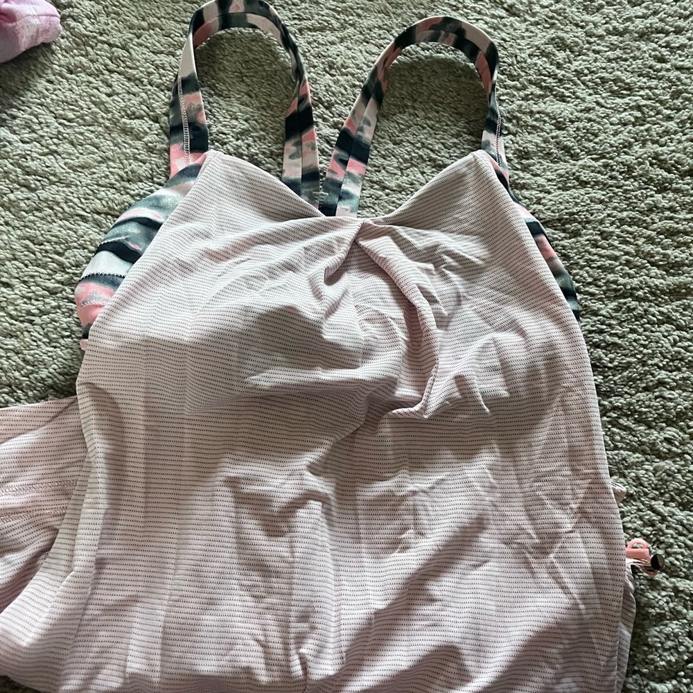 Lululemon set, reversible running shorts with tank and built in sports bra